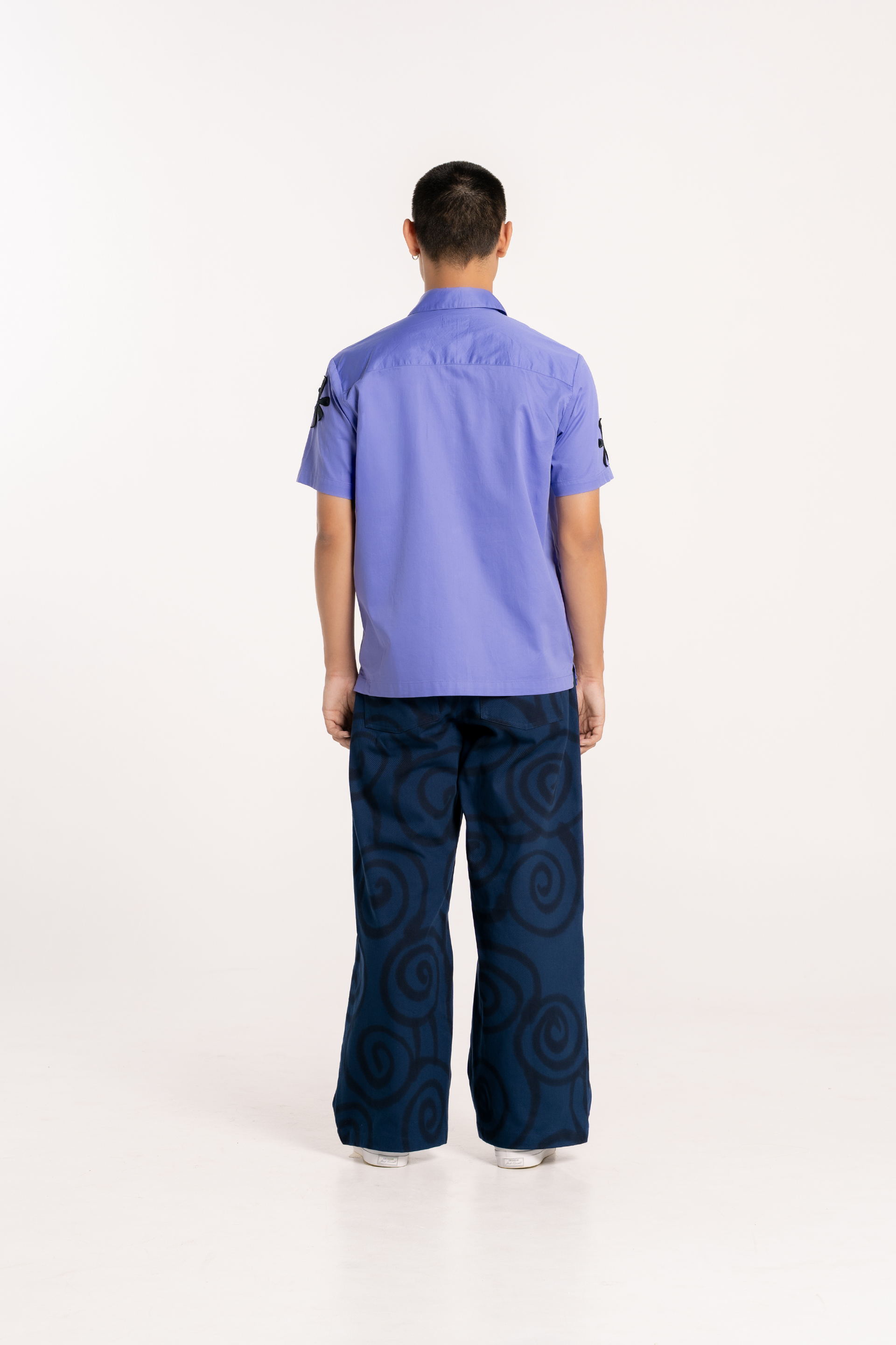 Midnight Swirl Wide Leg Denim Pants