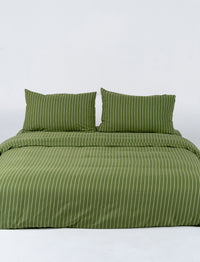 Matcha Stripe Bamboo Quilt Cover Set
