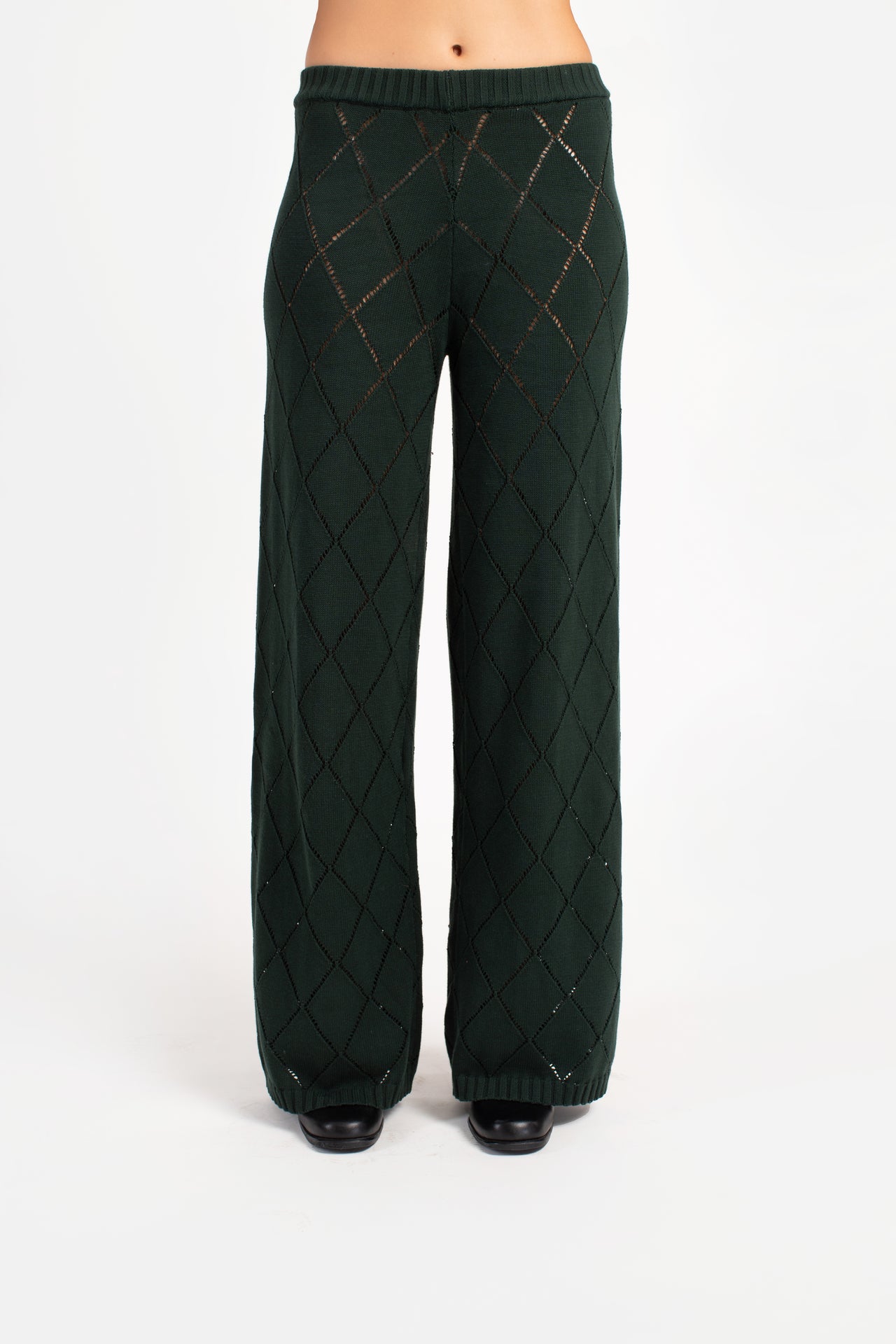 Moss Diamond Knit Pants