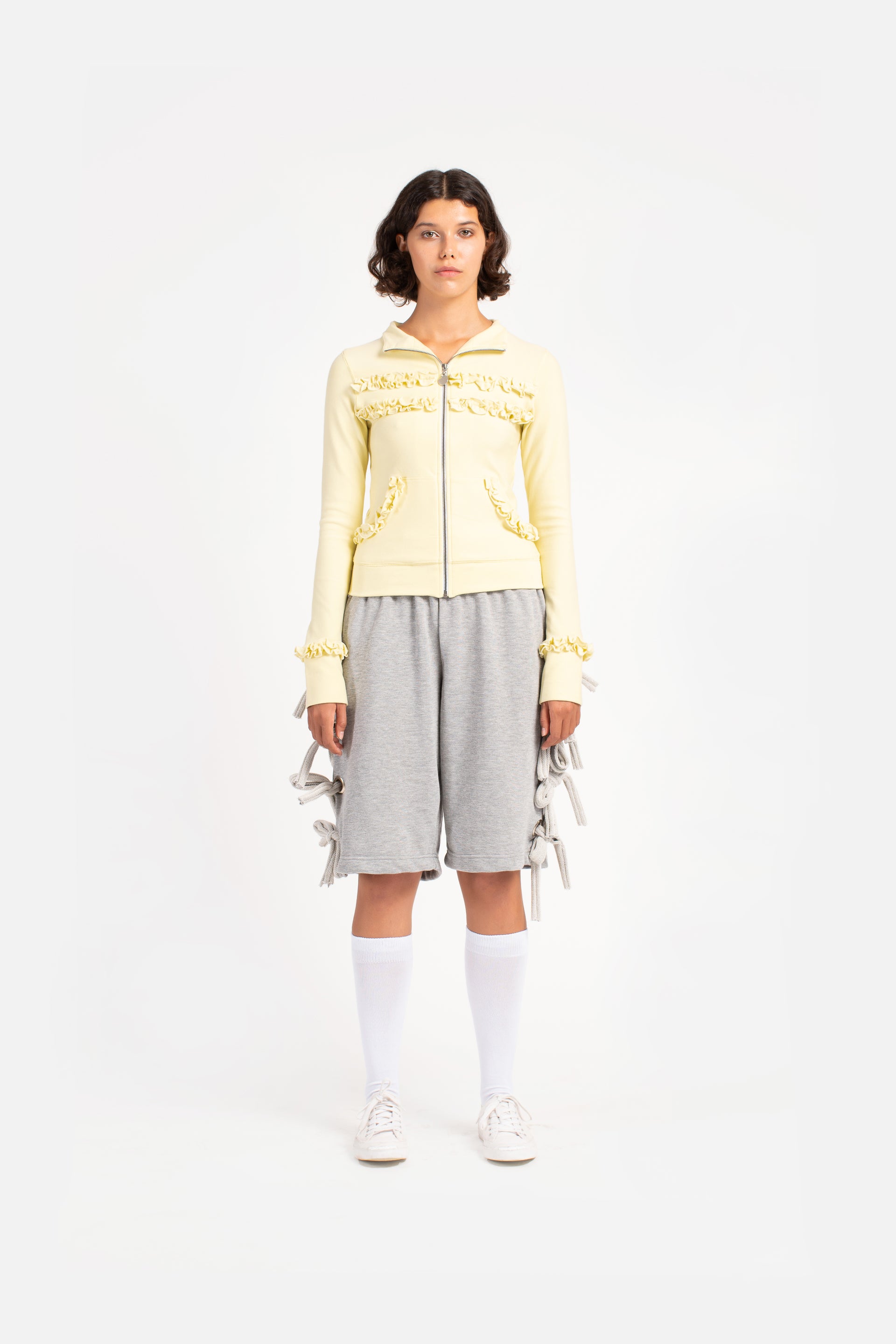 Citrine Frill Zip Up Jacket