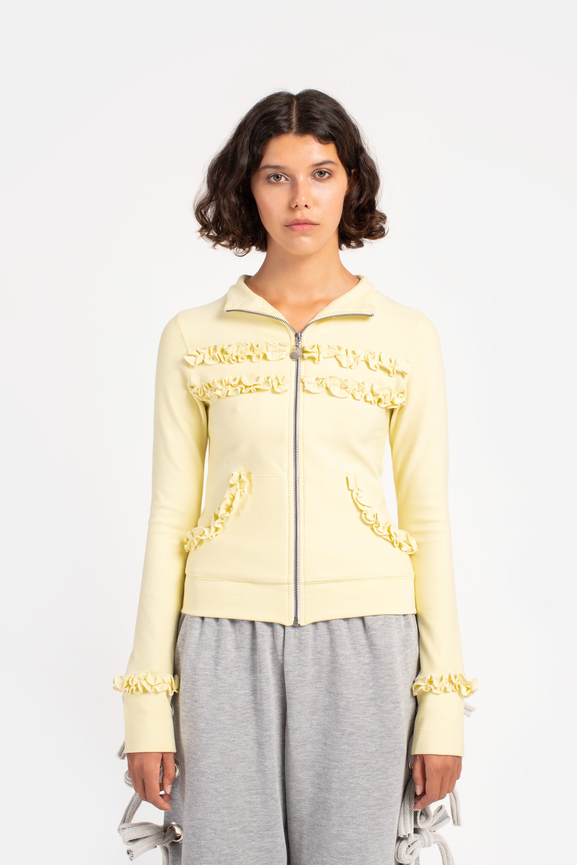 Citrine Frill Zip Up Jacket