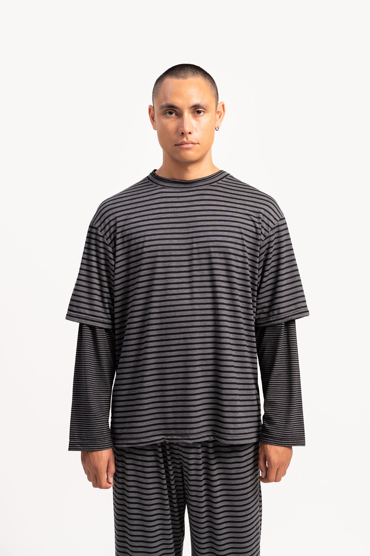 Stripe Layered Lounge Top