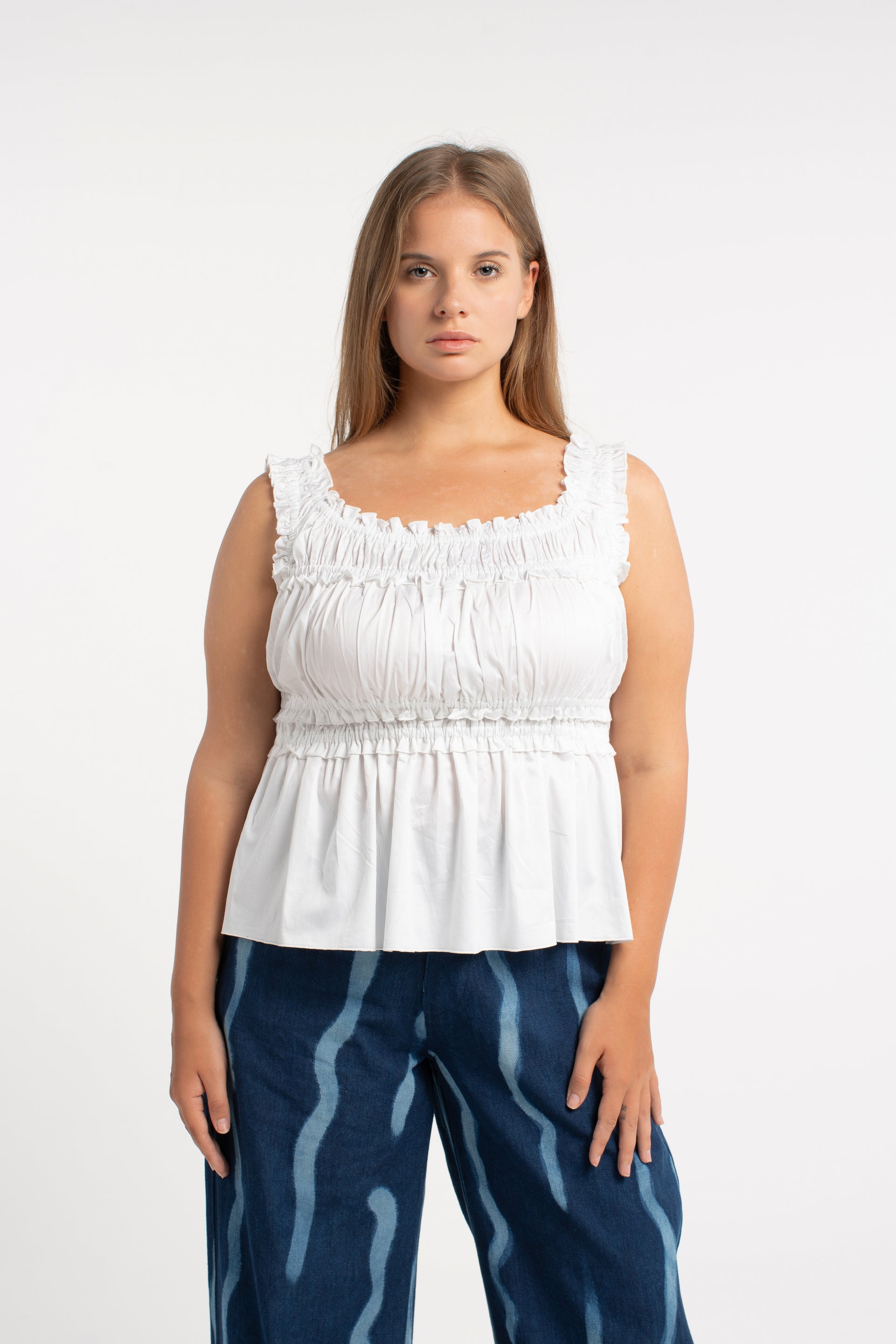 Cotton Shirred Top