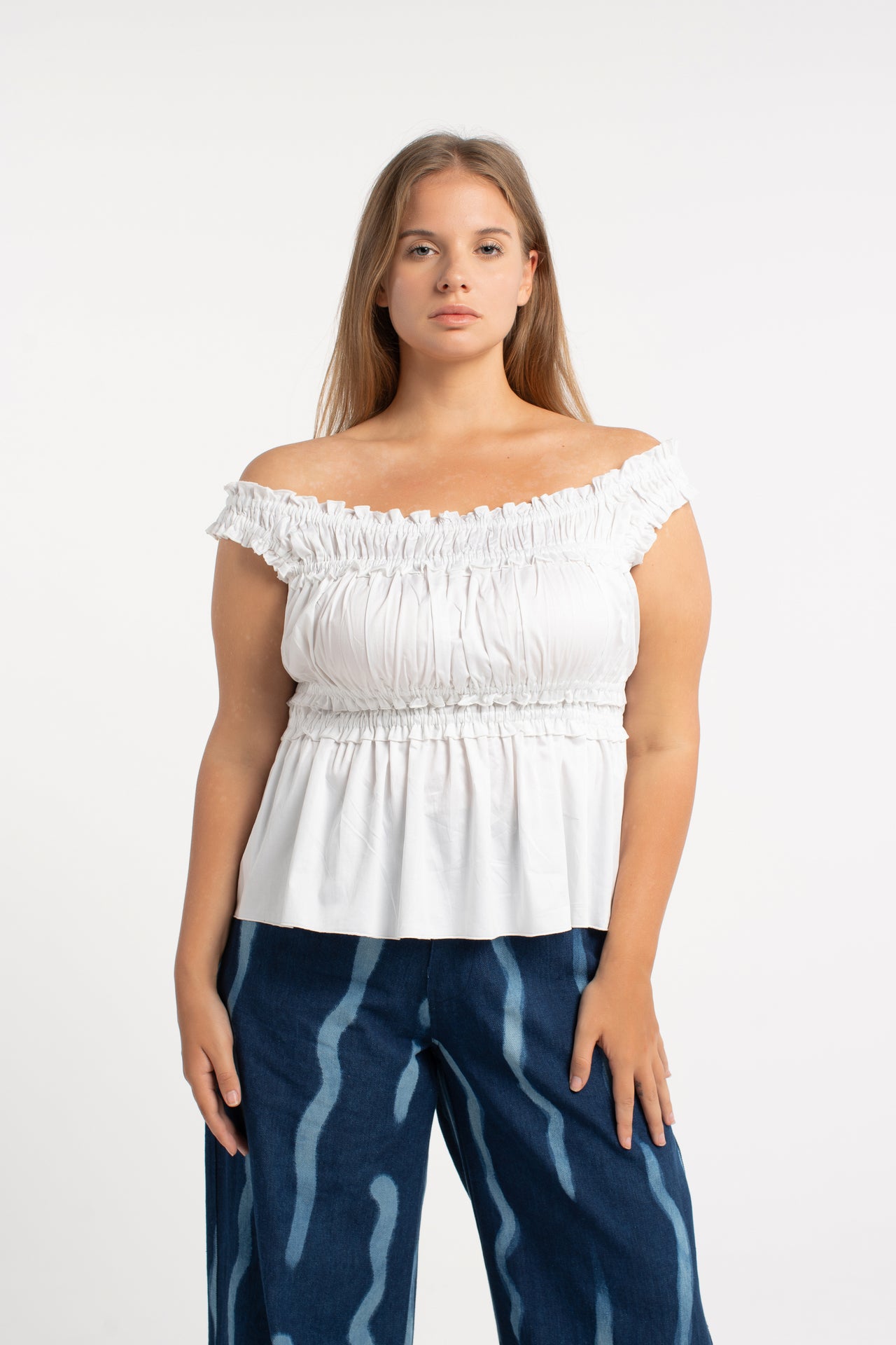 Cotton Shirred Top