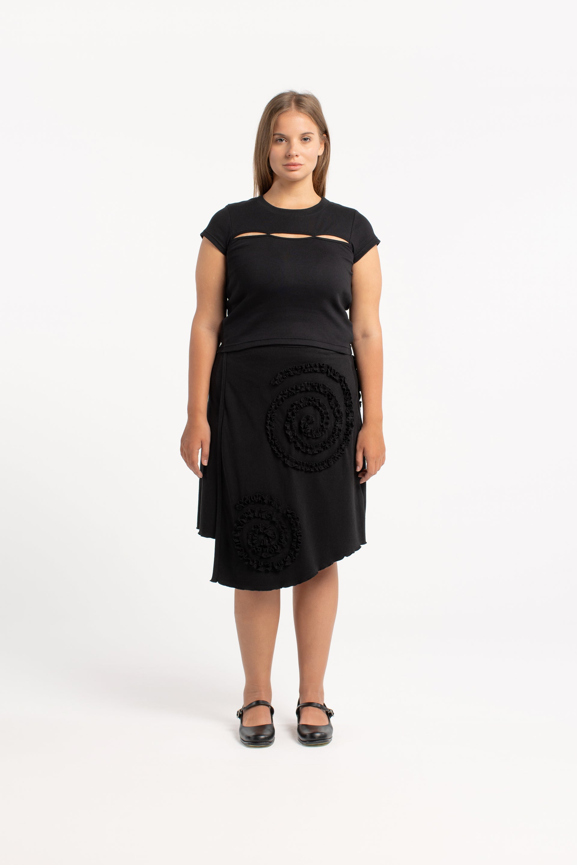 Ebony Frill Spiral Skirt