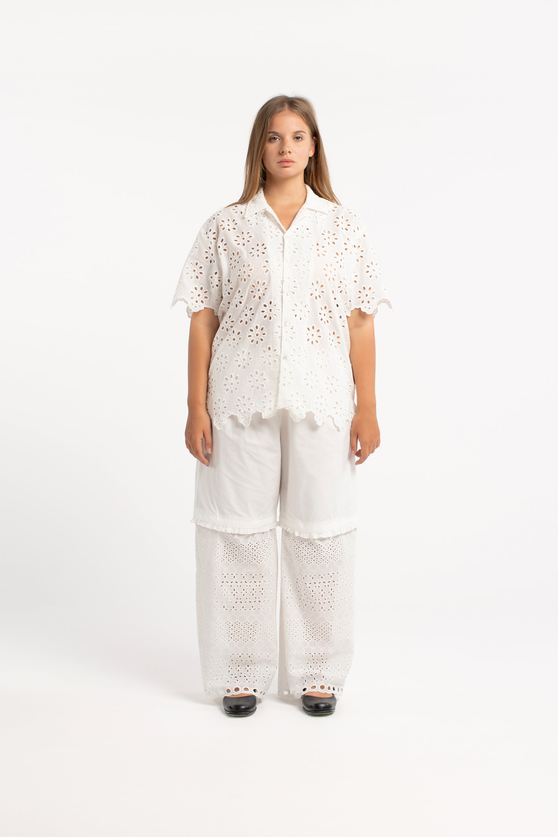 Cotton Anglaise Panel Pant