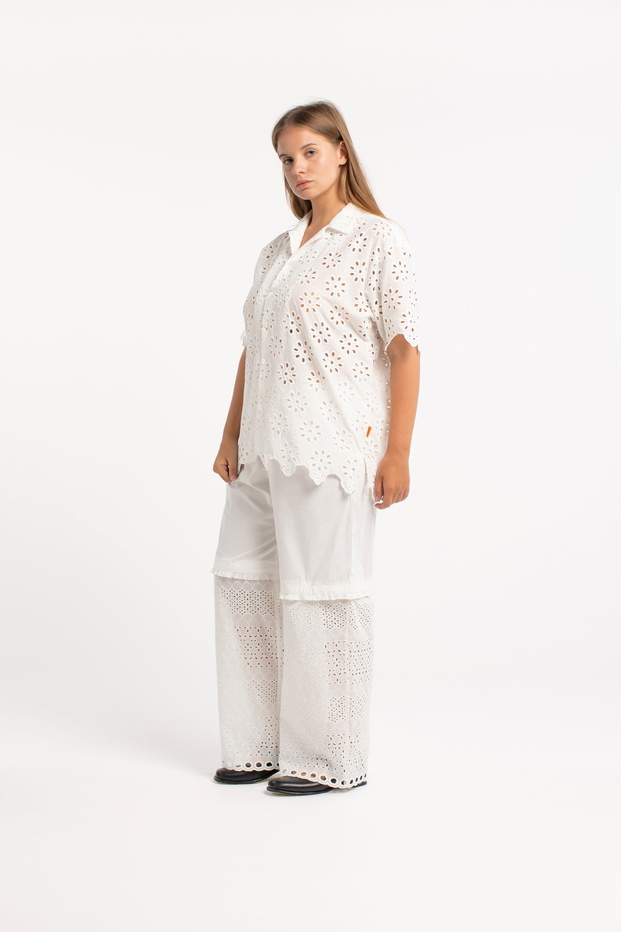 Cotton Anglaise Panel Pant