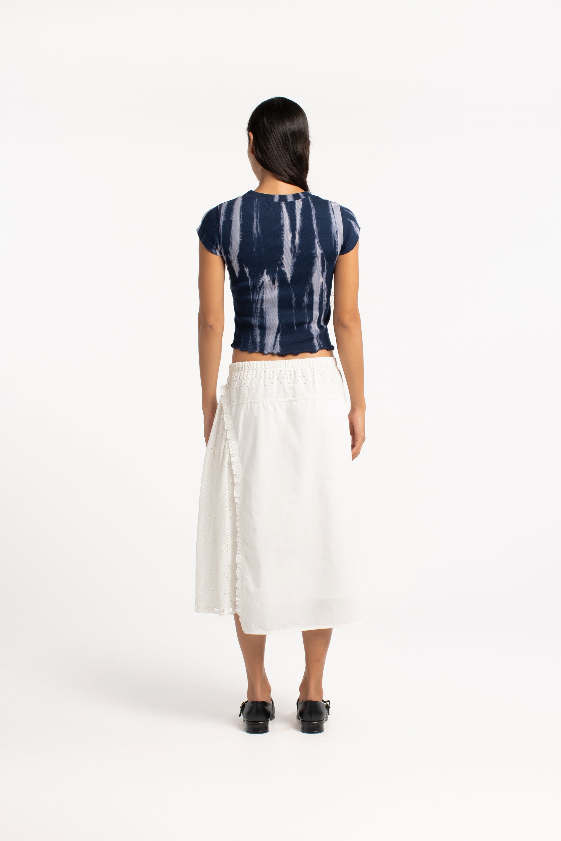 Cotton Anglaise Panel Skirt