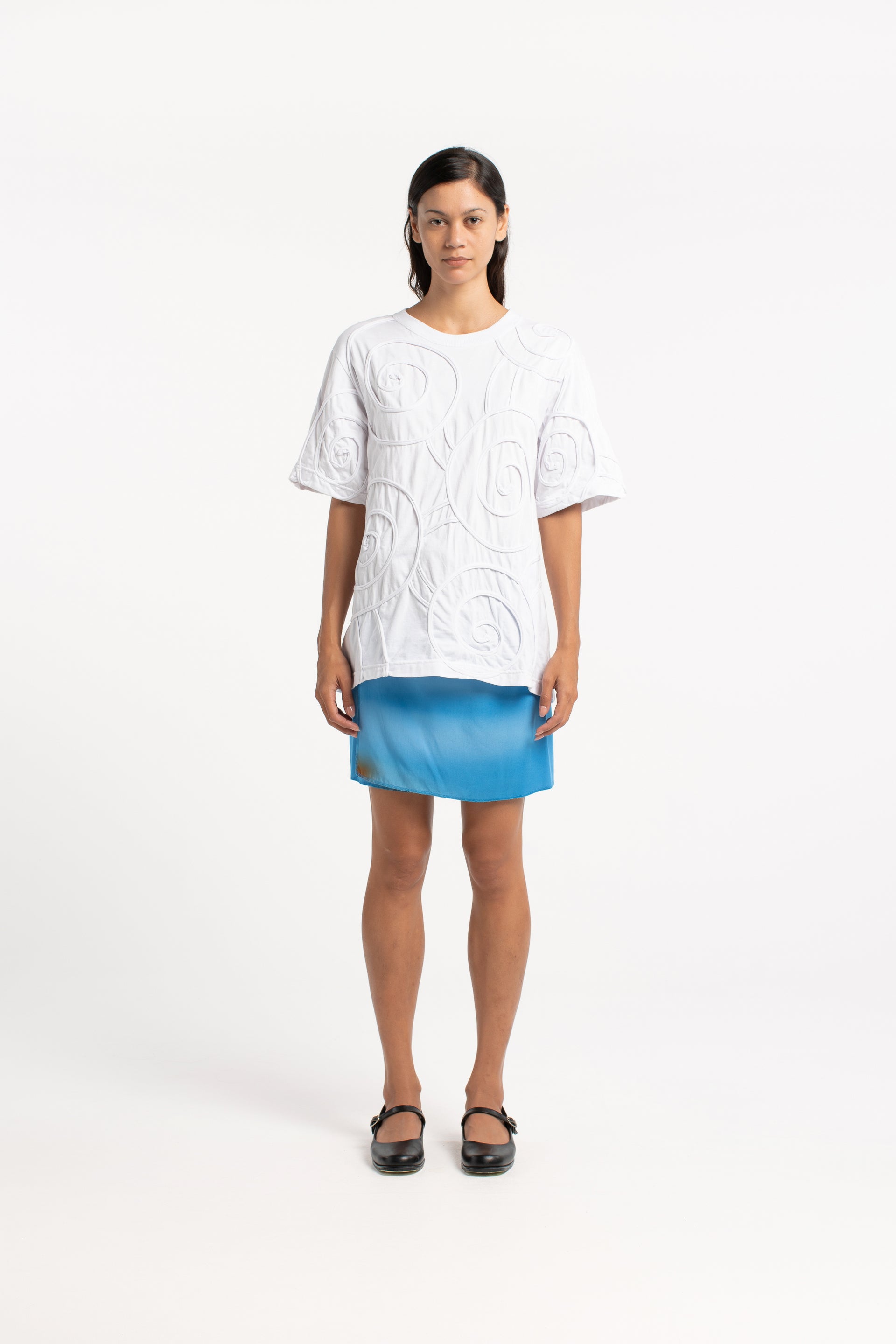 Milk Swirl Textured Oversized Tee