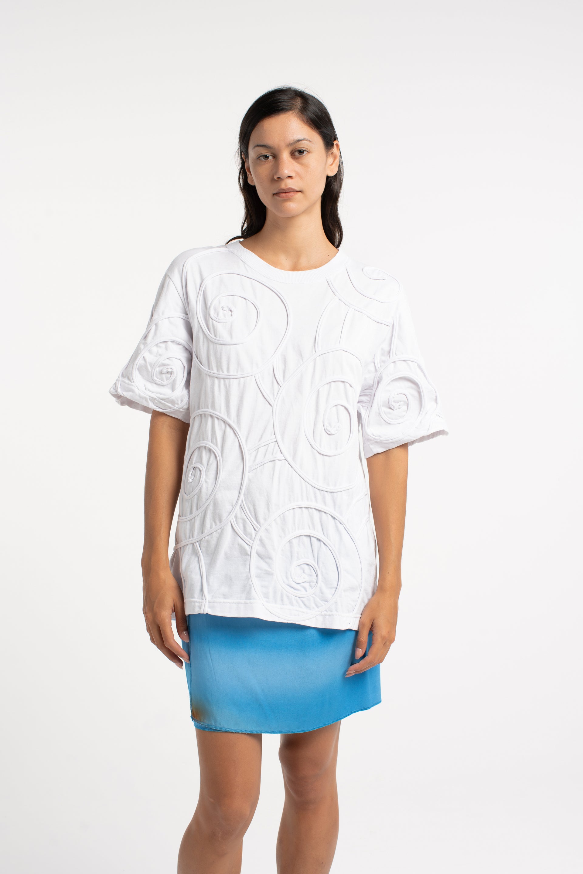 Milk Swirl Textured Oversized Tee