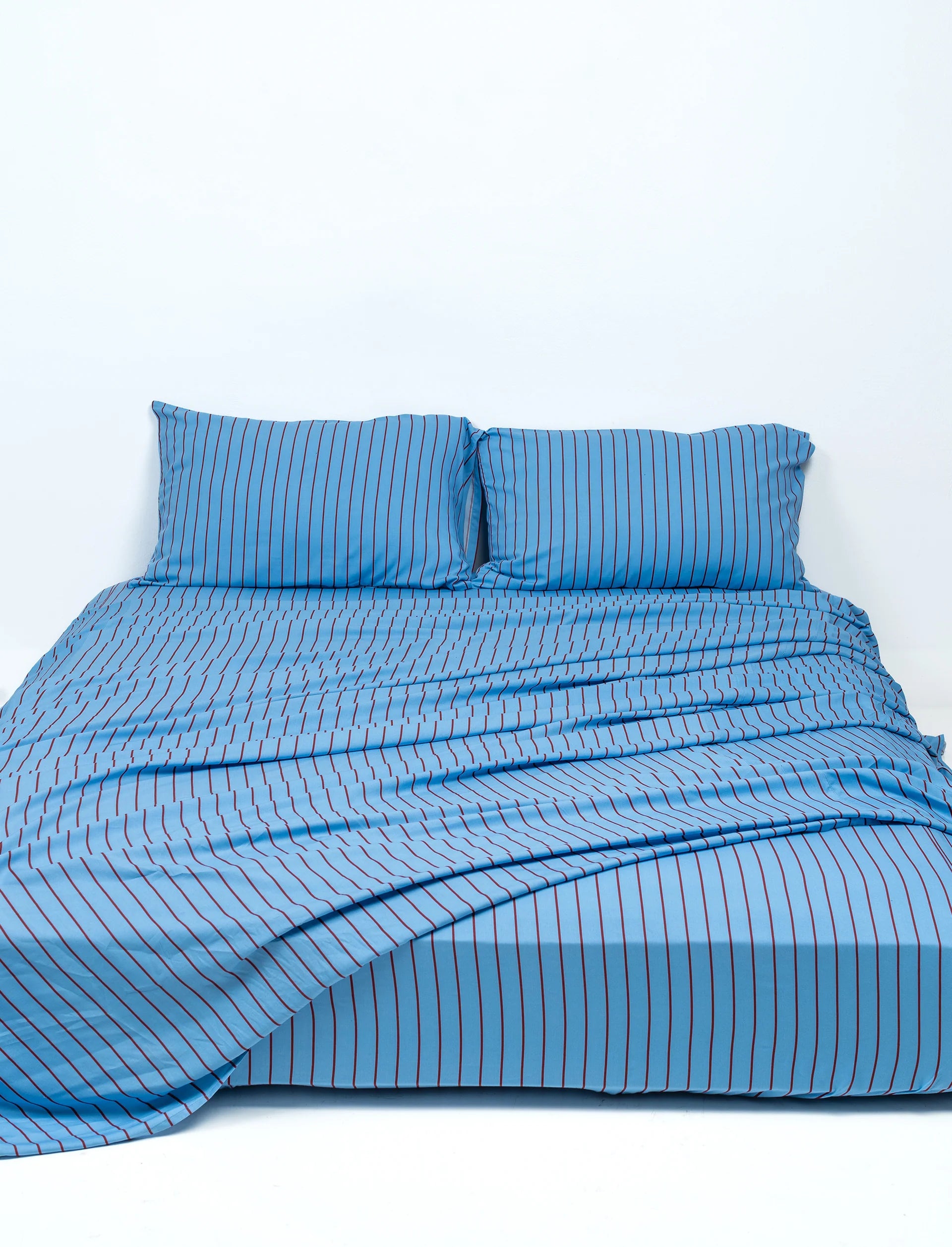 Blueberry Stripe Bamboo Flat Sheet