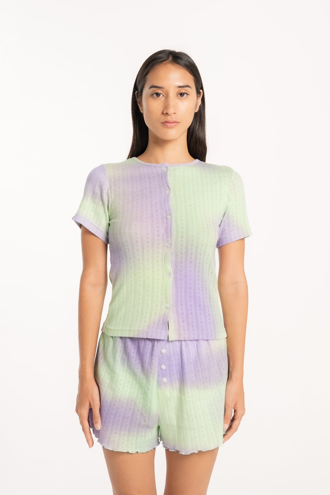 Hazy Pointelle Short Sleeve Cardi