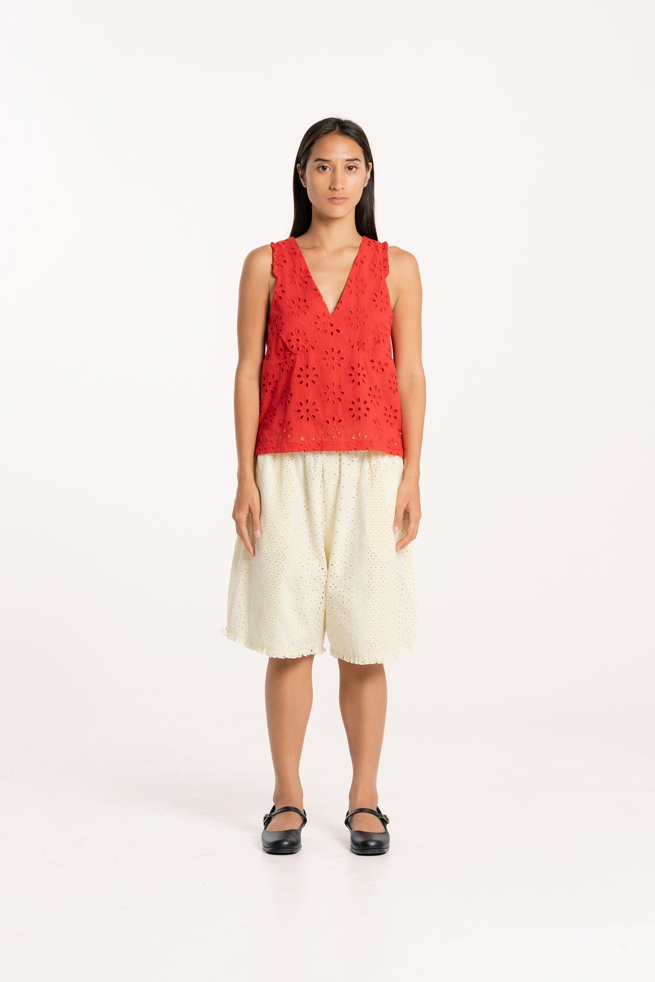 Cherry Anglaise Slip Cami Top