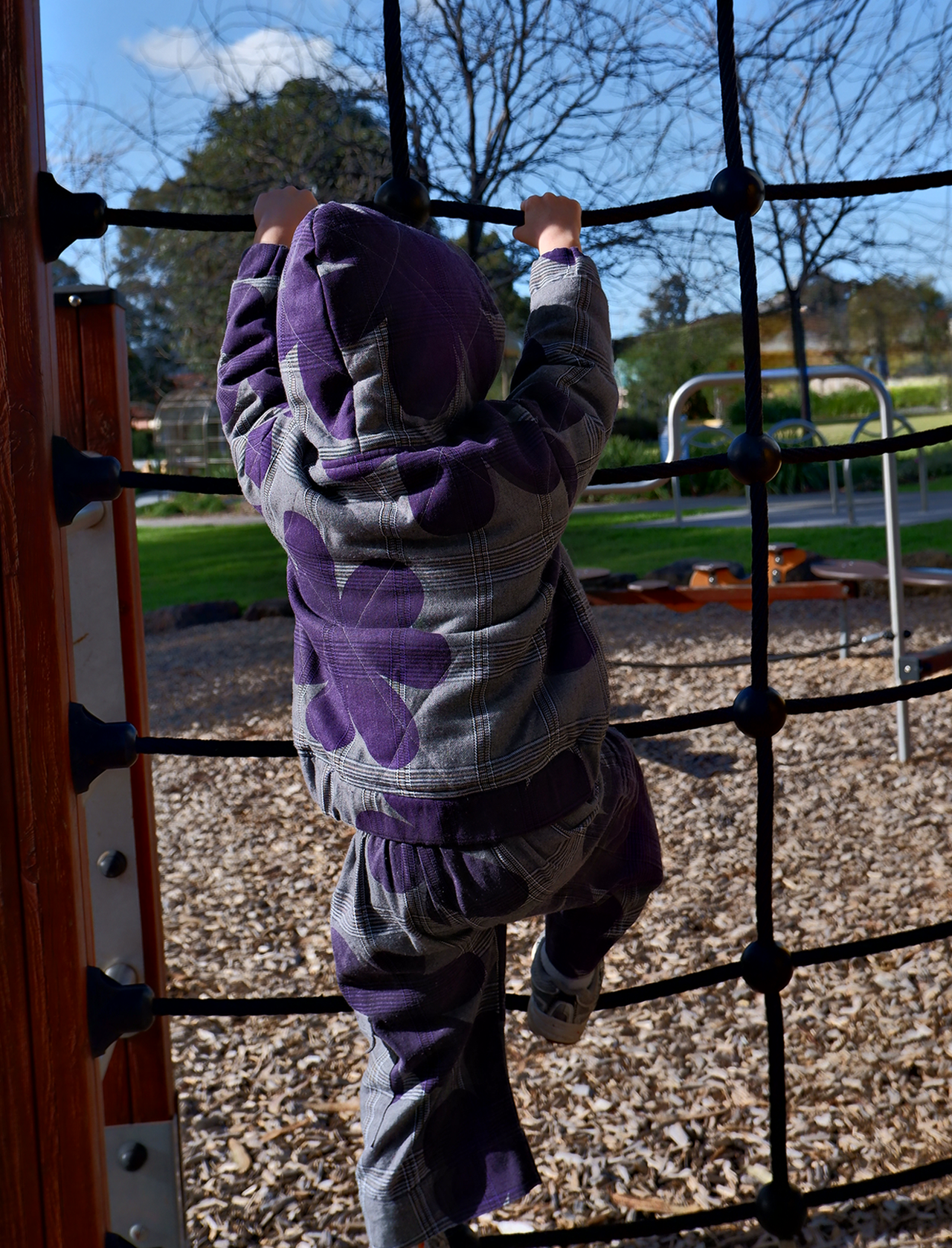 Purple Scribble Kids Puffer Bomber