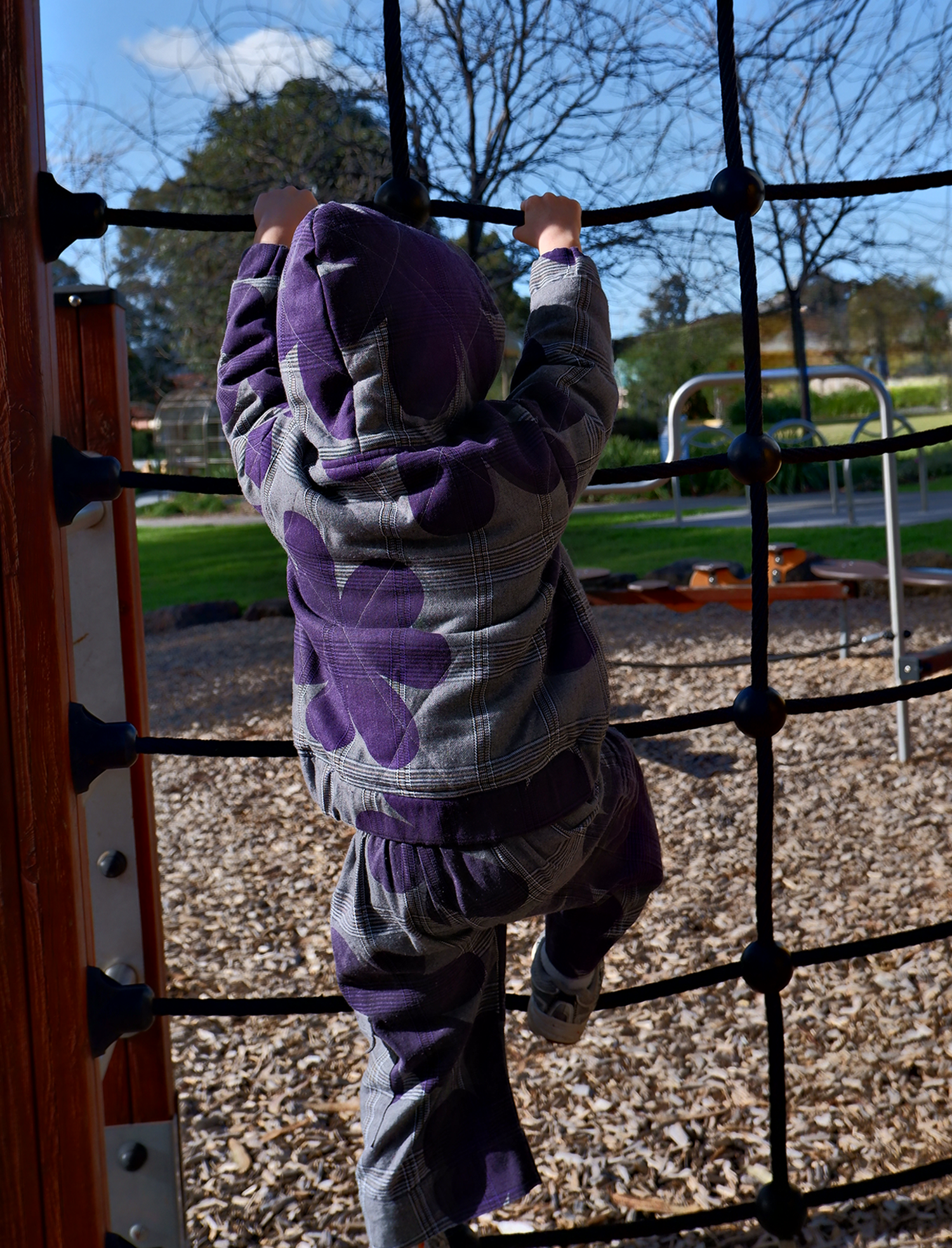 Purple Scribble Kids Puffer Bomber