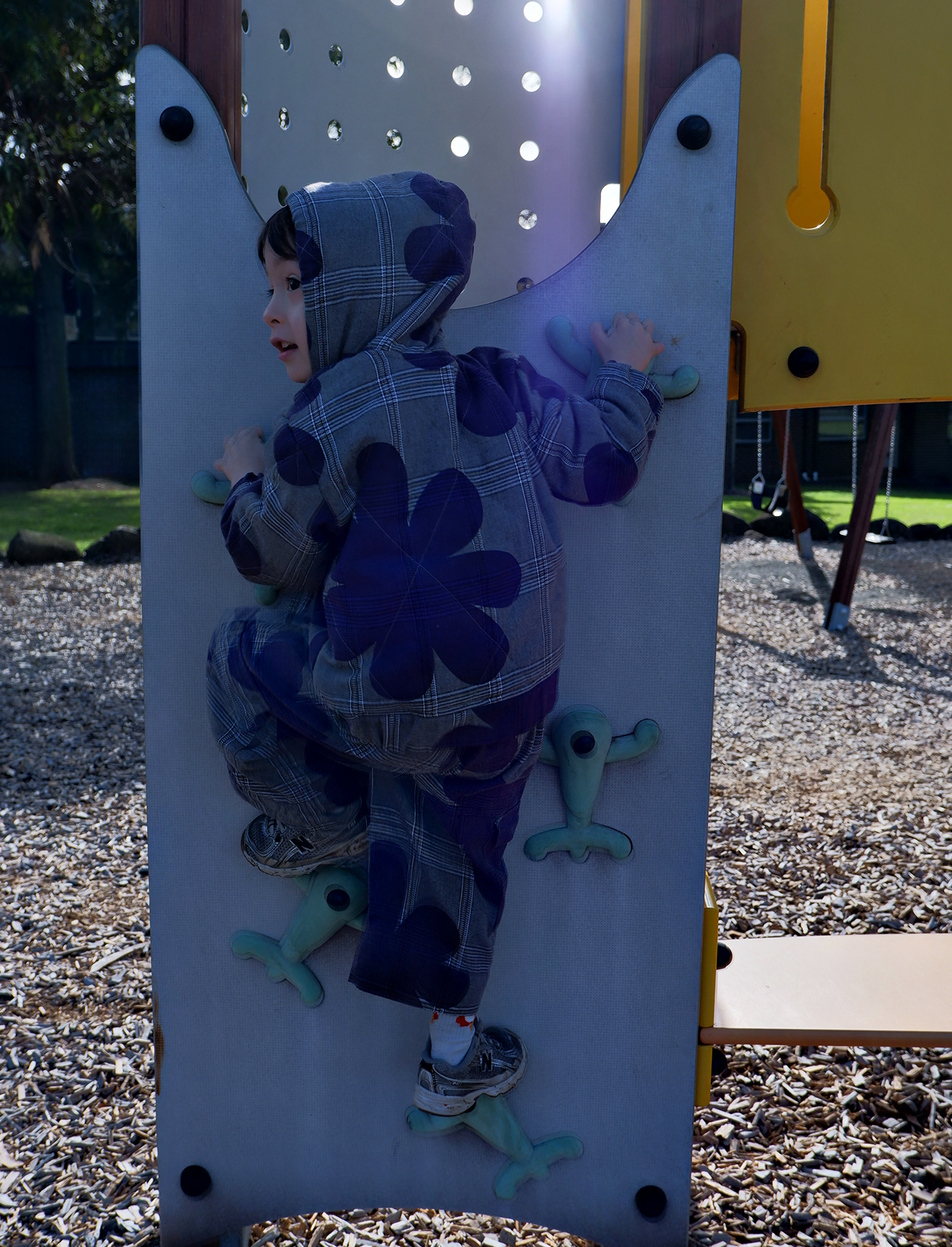 Purple Scribble Kids Puffer Bomber