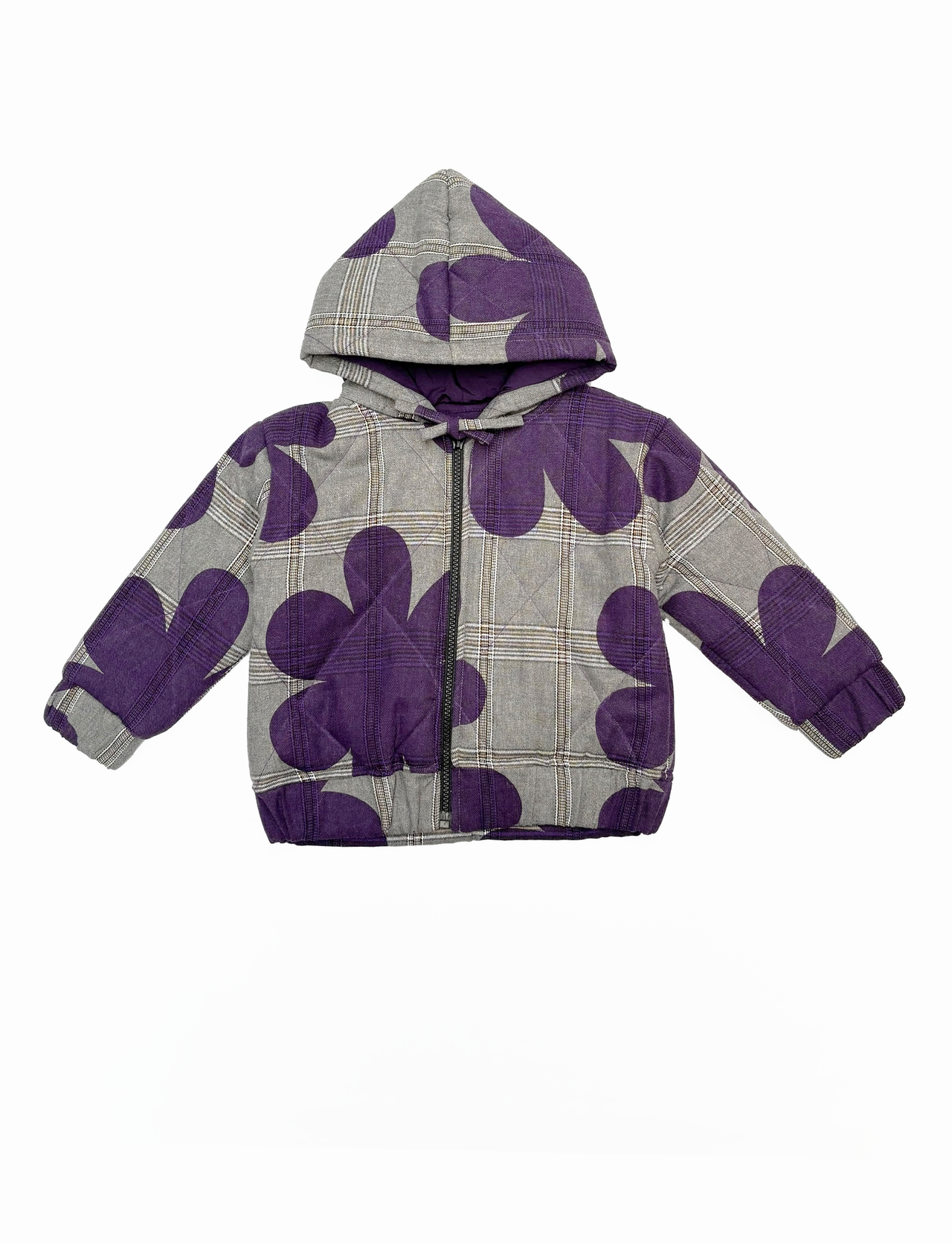 Purple Scribble Kids Puffer Bomber