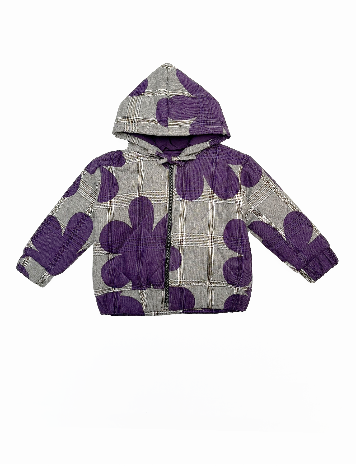 Purple Scribble Kids Puffer Bomber
