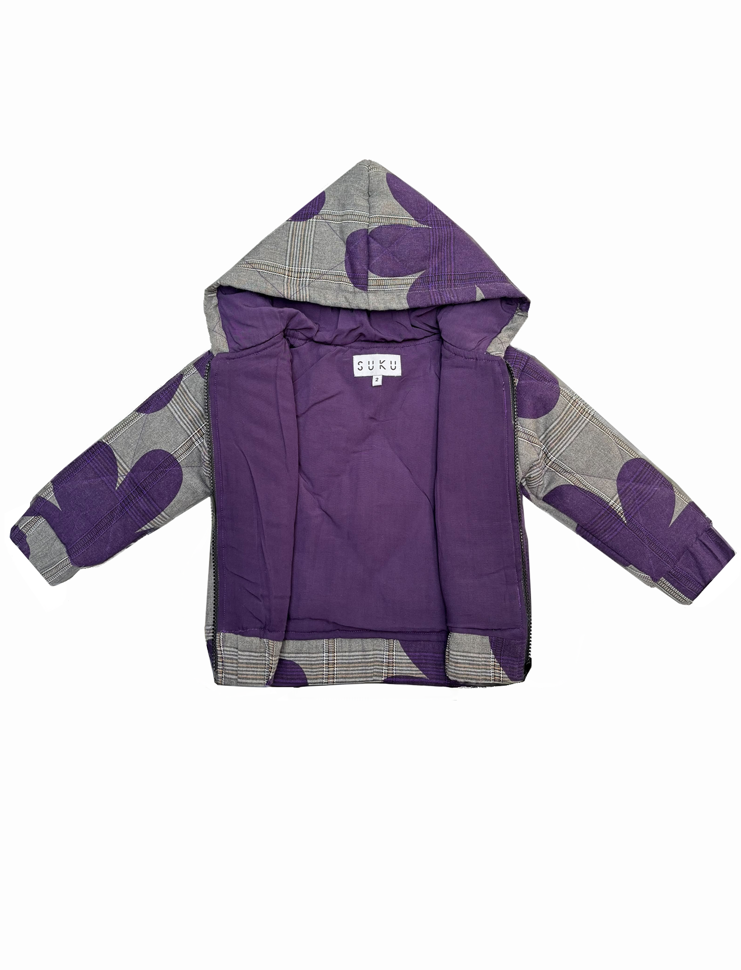 Purple Scribble Kids Puffer Bomber
