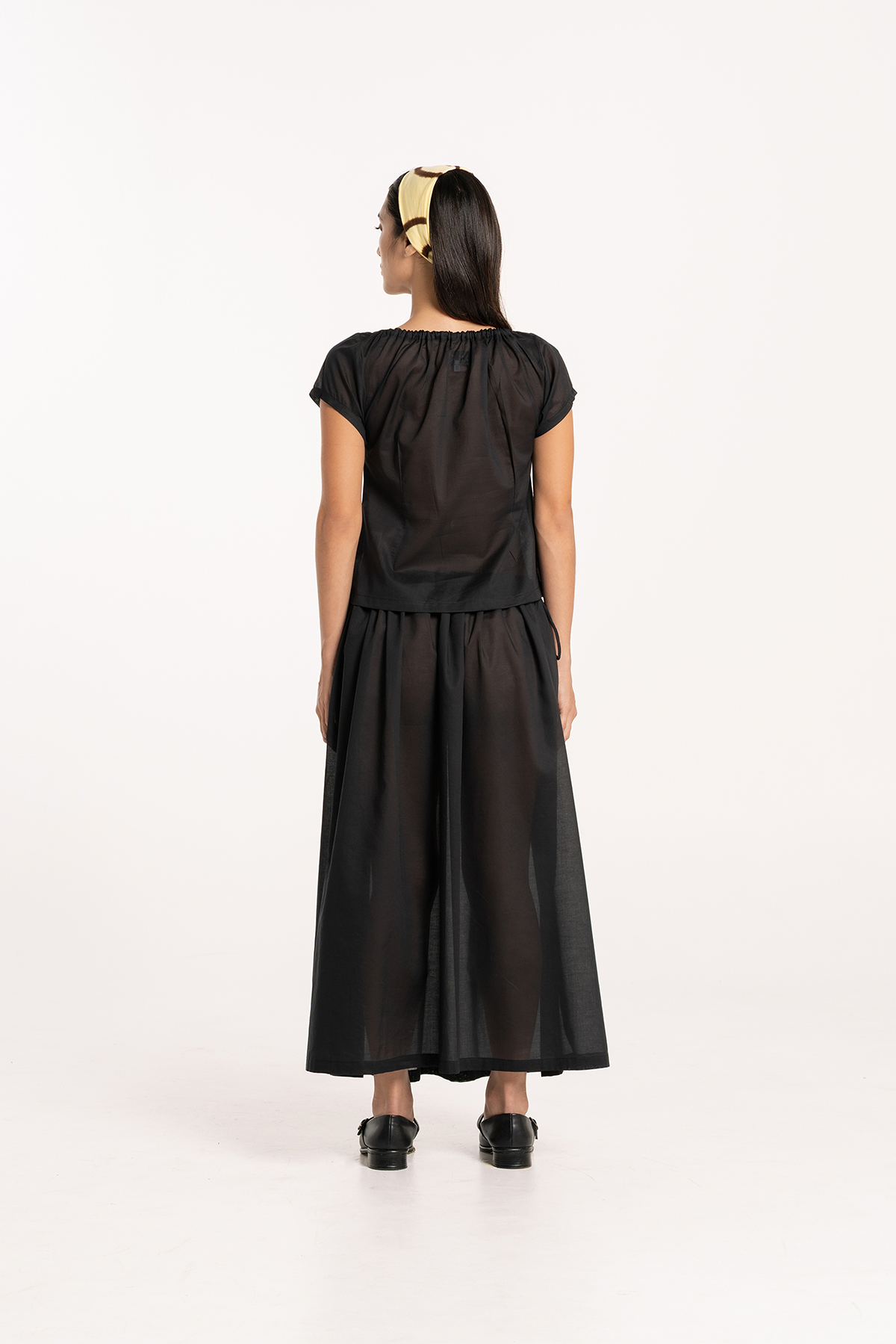Ebony Keyhole Gathered Blouse