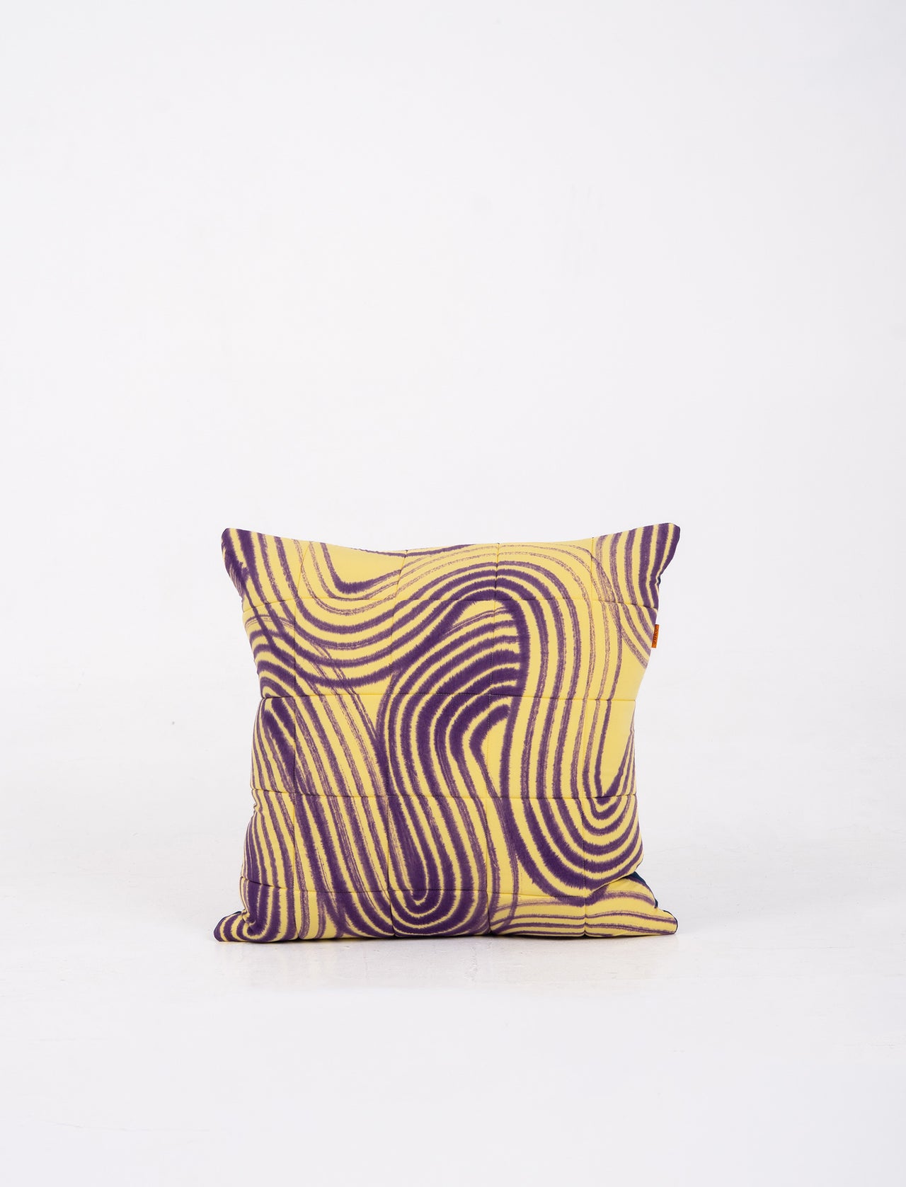 Yellow Flux Quilted Cushion Cover