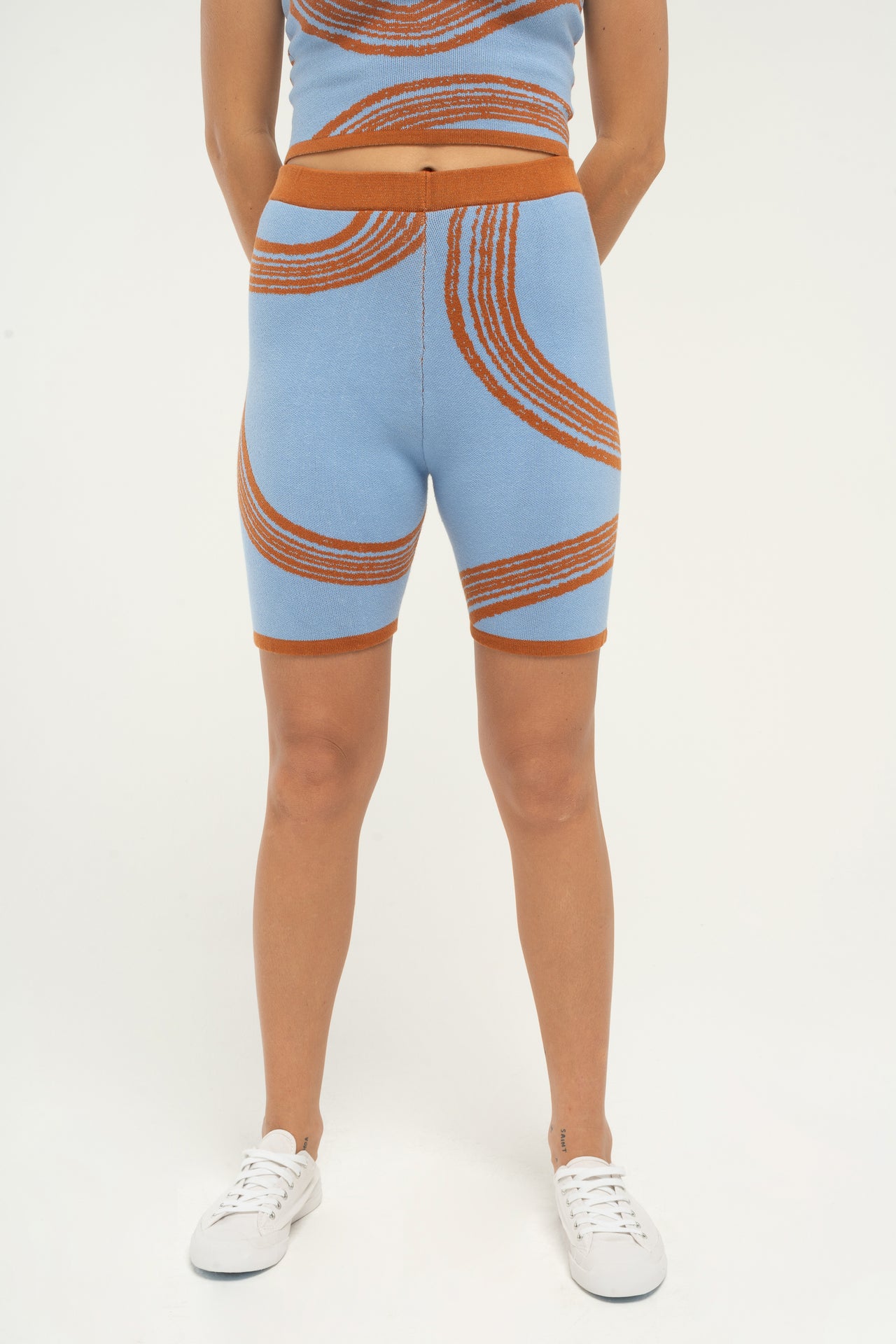 Blue Flux Knitted Bike Shorts