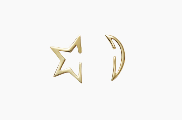 Disappearing Stars & Moon Stud by Venice Jewellery