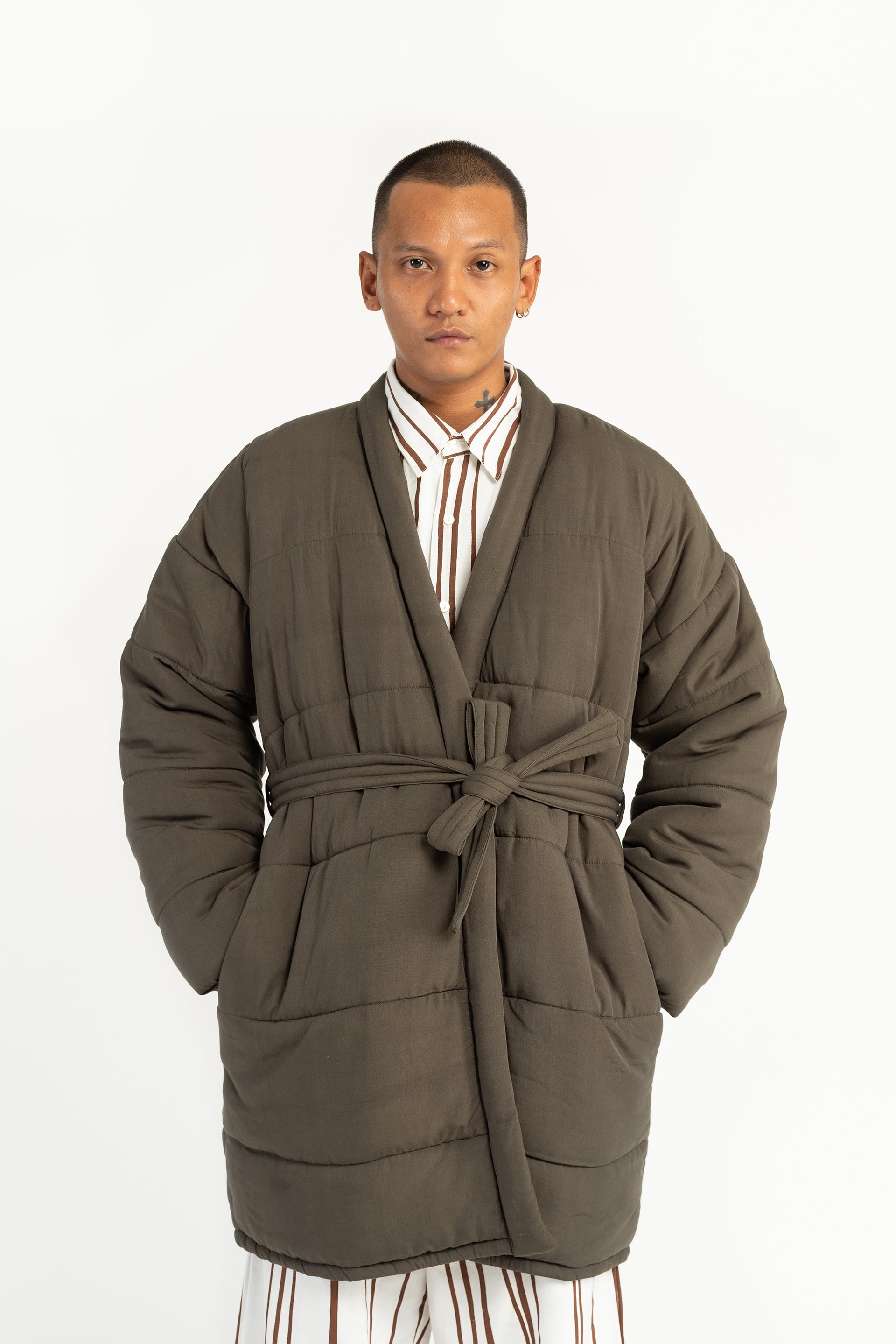 Slate Quilted Robe Puffer